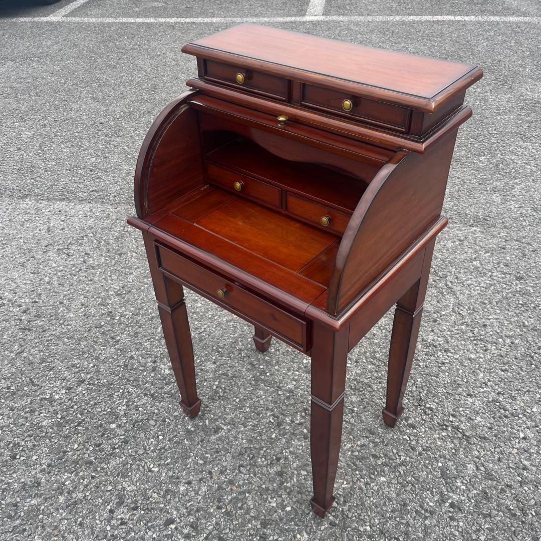 木製ライティングビューロー マホガニー　ダベンポートデスク　ダークブラウン