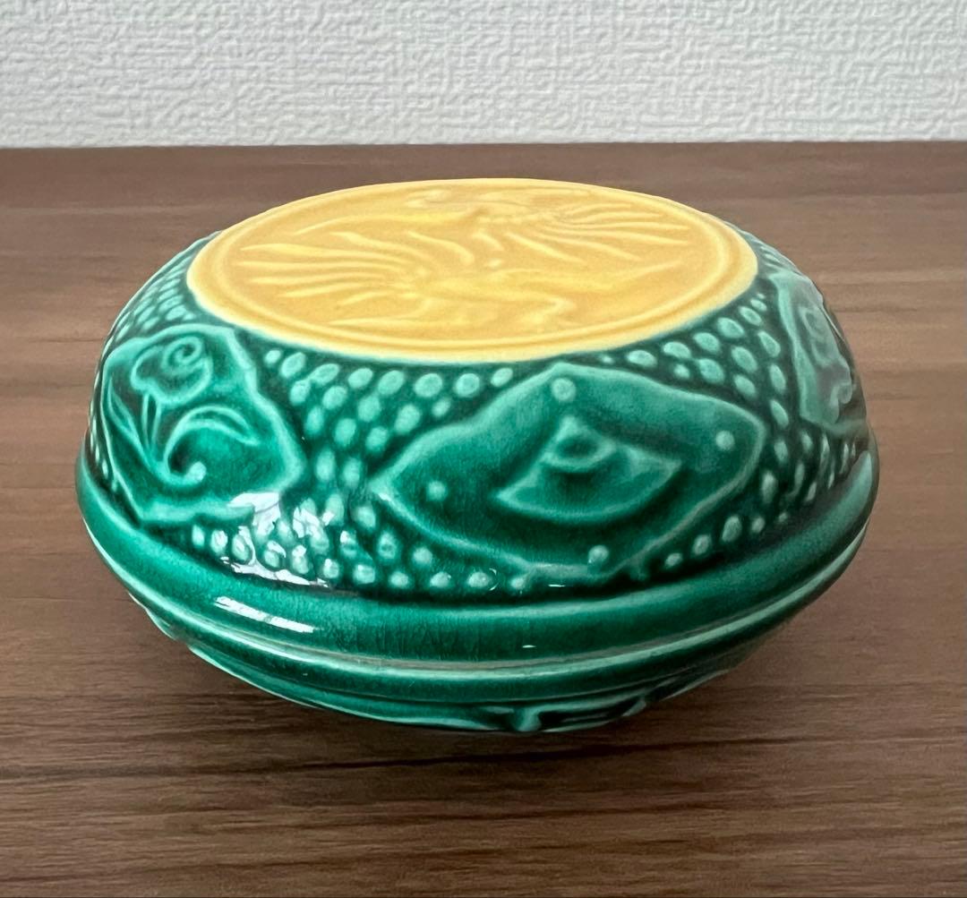 永楽 善五郎 交趾 羽衣 鳳凰紋 香合 美品 京焼 箱あり 縁起物