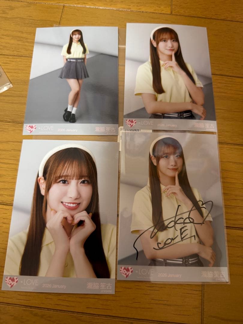 M*様 ＝LOVE イコラブ 瀧脇笙古 生写真 コンプ＋直筆チュウ ポロシャツ