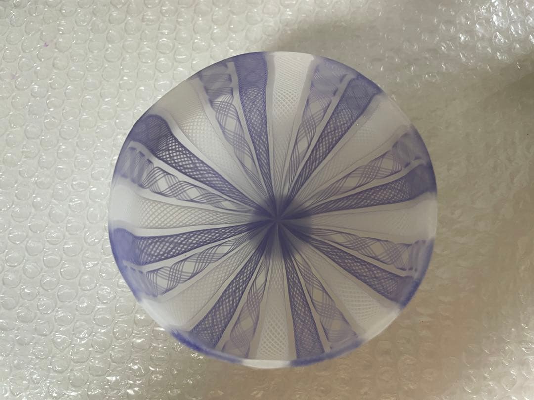 藤田喬平 手吹 ヴェニス 台钵・グラス 文化勲章受章 パープル