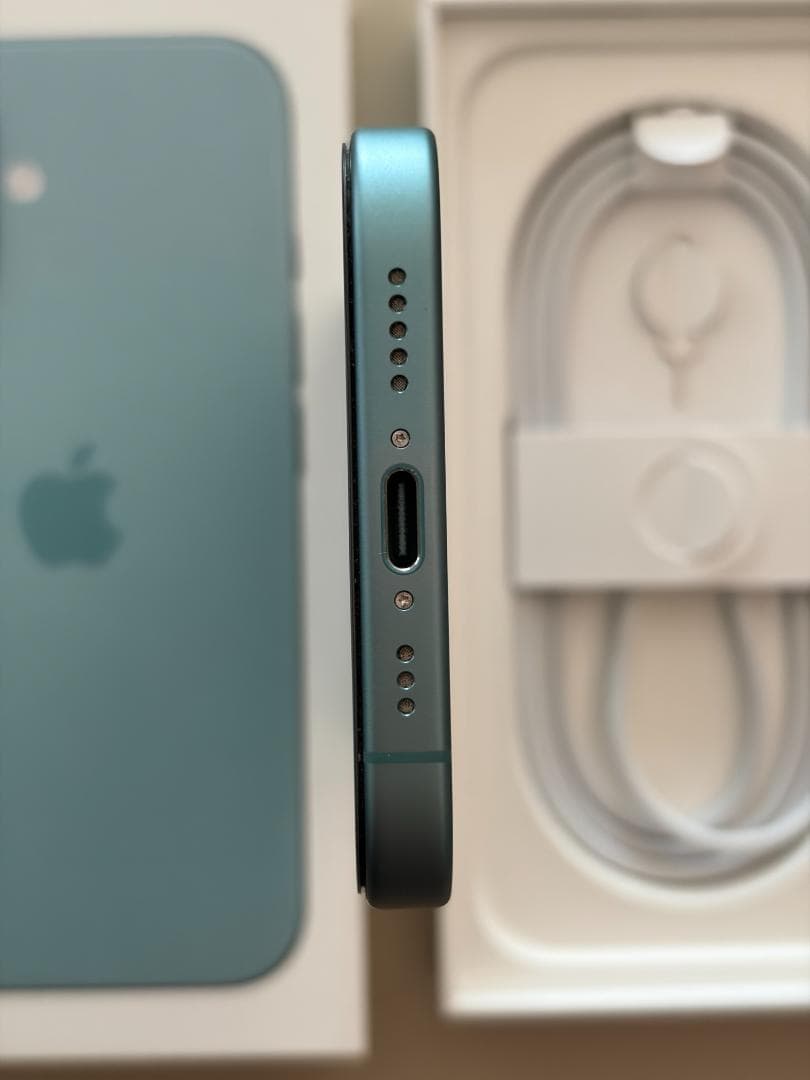 【美品】バッテリー100% iPhone16 ティール 128GB simフリー