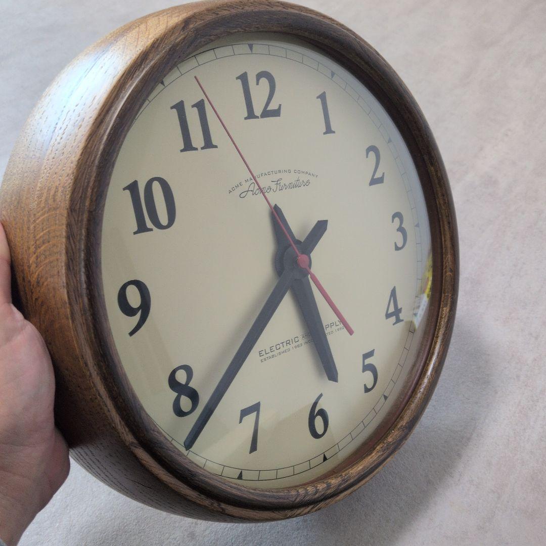 ACME Furniture 木製フレーム アナログ壁時計