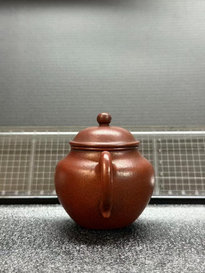 【孟臣 底款 刻漢詩 玉乳長流不絶香】紫砂壷 朱泥 段泥 煎茶道具 急須 単孔口