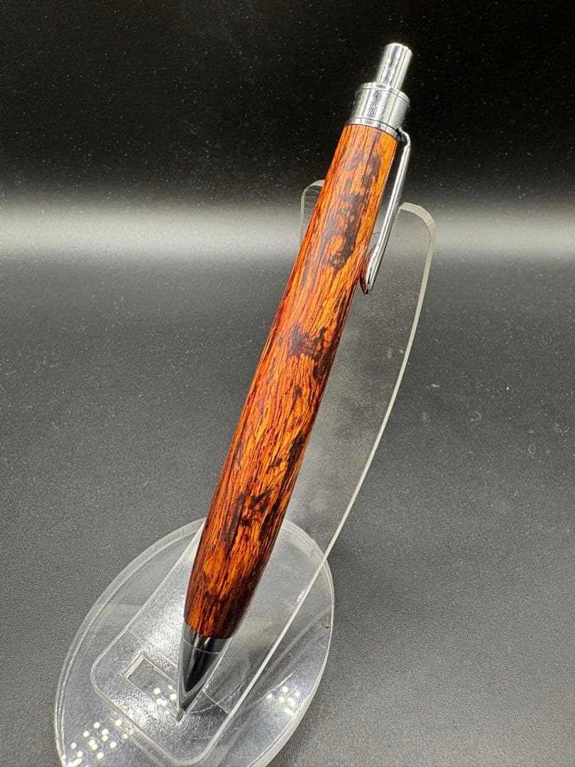 480極上　黄花梨　変わり杢　木軸シャーペン　ボールペン