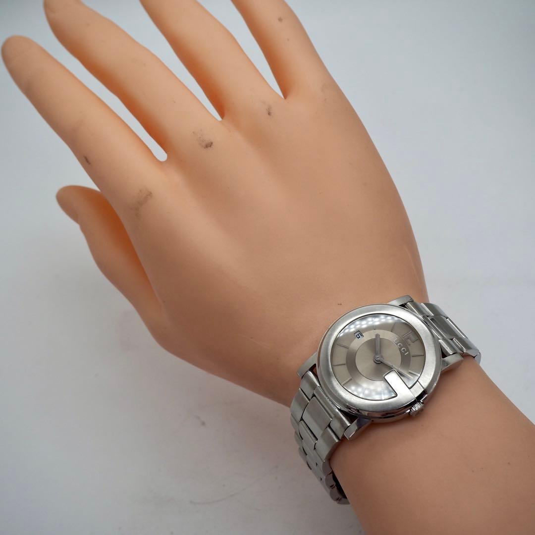 専用174 稼働 GUCCI 時計　メンズ Gフェイス 箱付き　101J グレー