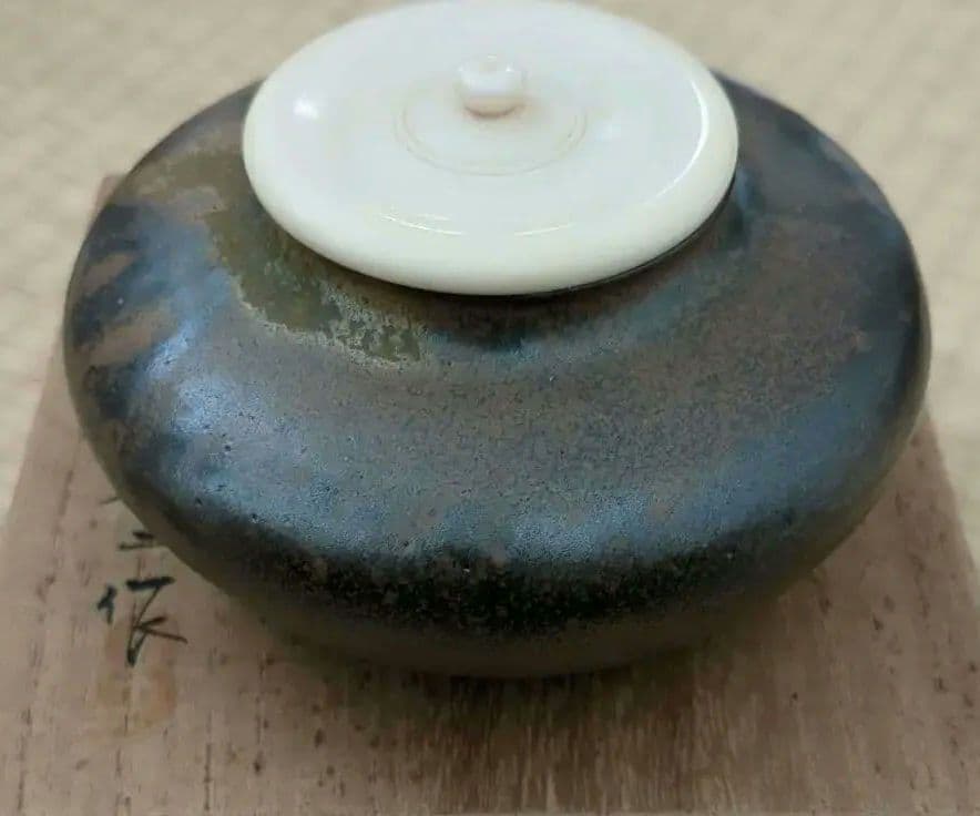 大海茶入 木二作 唐松緞子【茶入れ 茶道具】