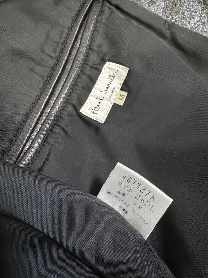 本革！牛革 Paul Smith London シングルライダースジャケット