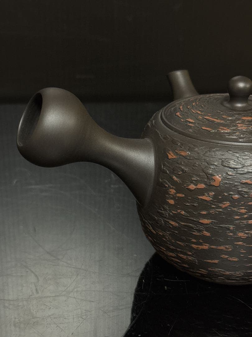 個展出品作 常滑焼 名人 仲井堂 森下宗則 作 焼桜紋様 急須 茶注 桐共箱付