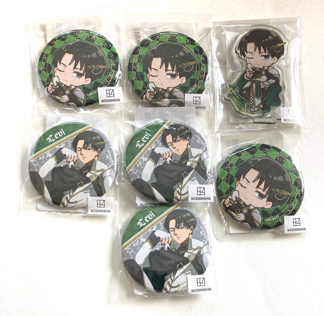 進撃の巨人 まるくじ チェス アクスタ、缶バッジ リヴァイ