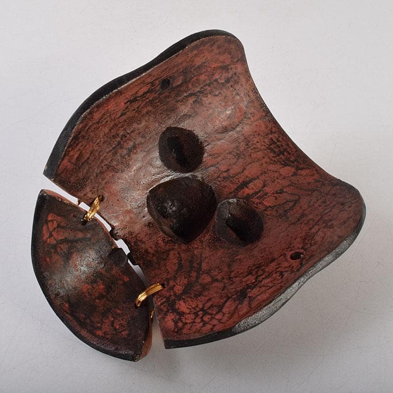 能面　能楽　雅楽　木彫　黒色尉　黒式尉　お面　V　R9529