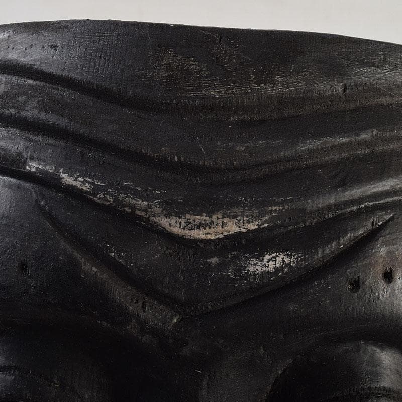 能面　能楽　雅楽　木彫　黒色尉　黒式尉　お面　V　R9529