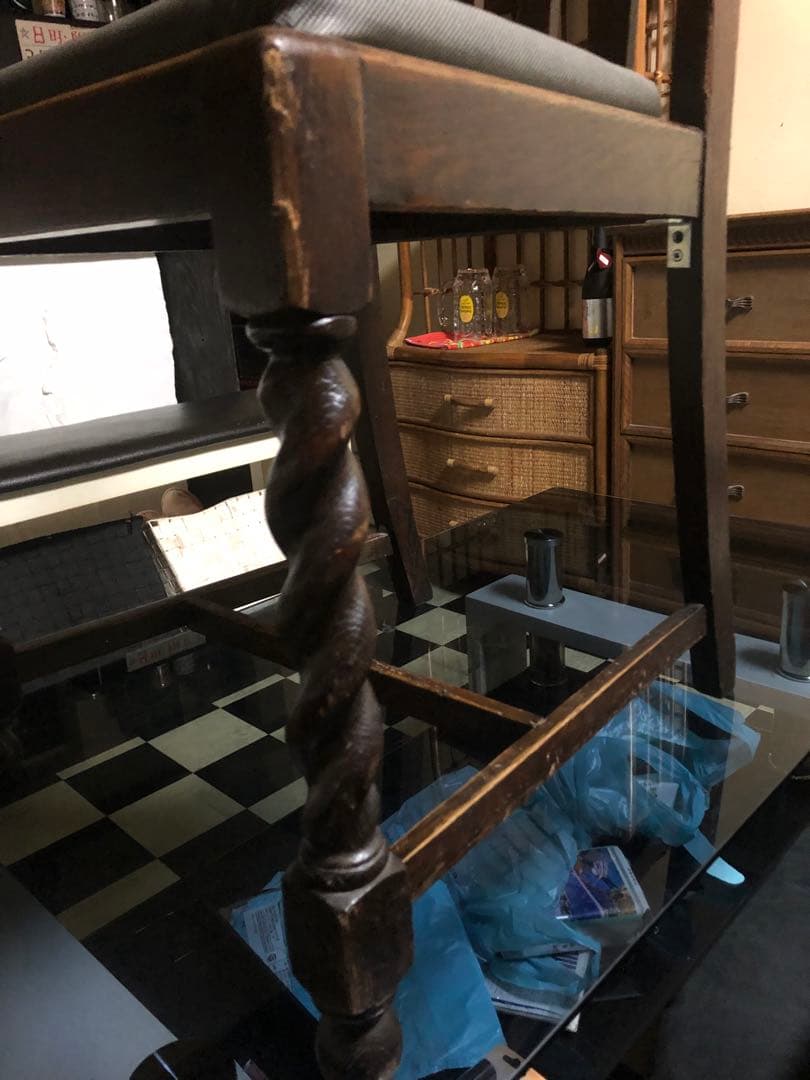 希少♦️北欧♦️高級 アンティーク ハイバック チェア♦️ツイストレッグ♦️送料込