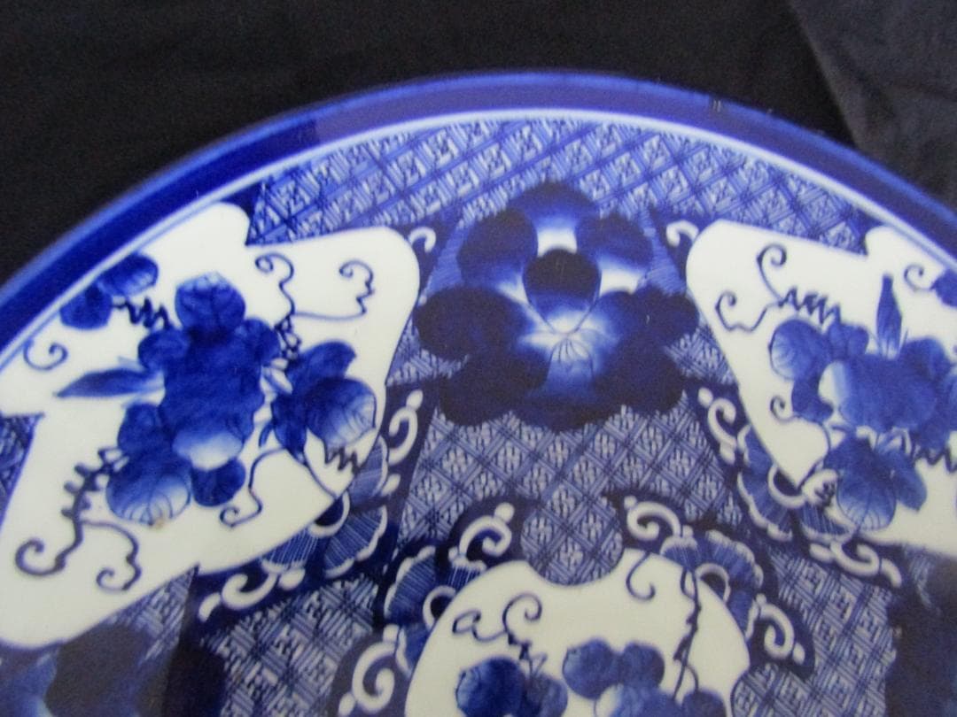 次代に残してほしい一品　伊万里べろ藍大皿　明治（A301)