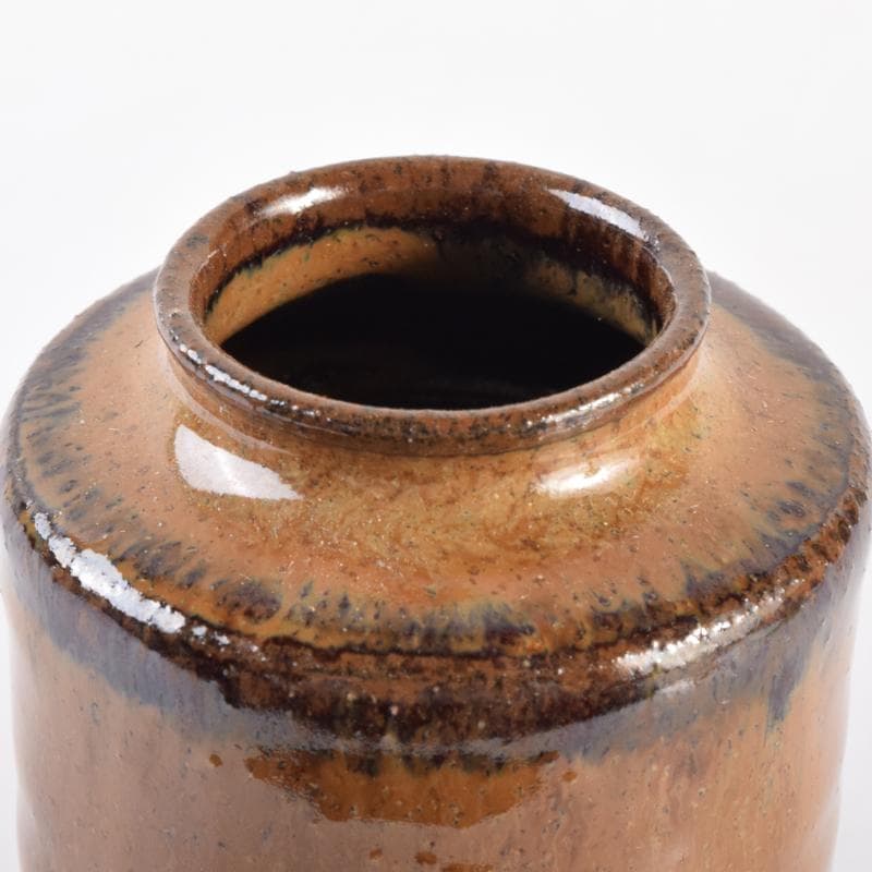 茶道具　高取焼　肩衝茶入　在銘　仕覆付　共箱　V　7028