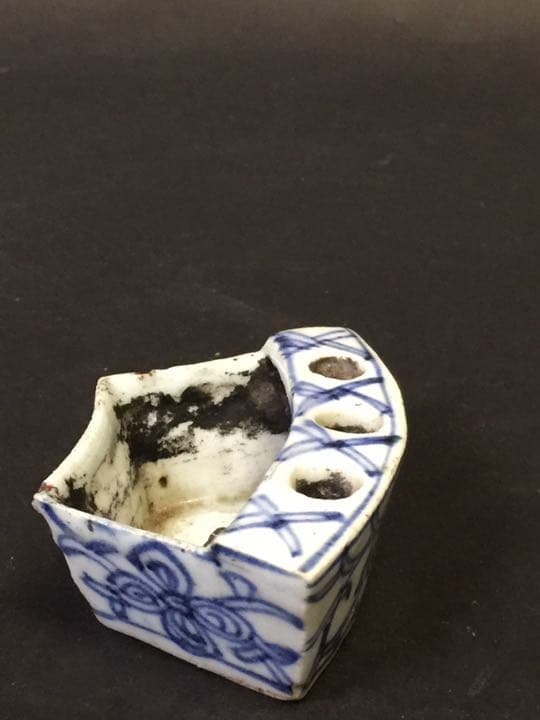 ペン立て墨壺 染付 清時代 古美術