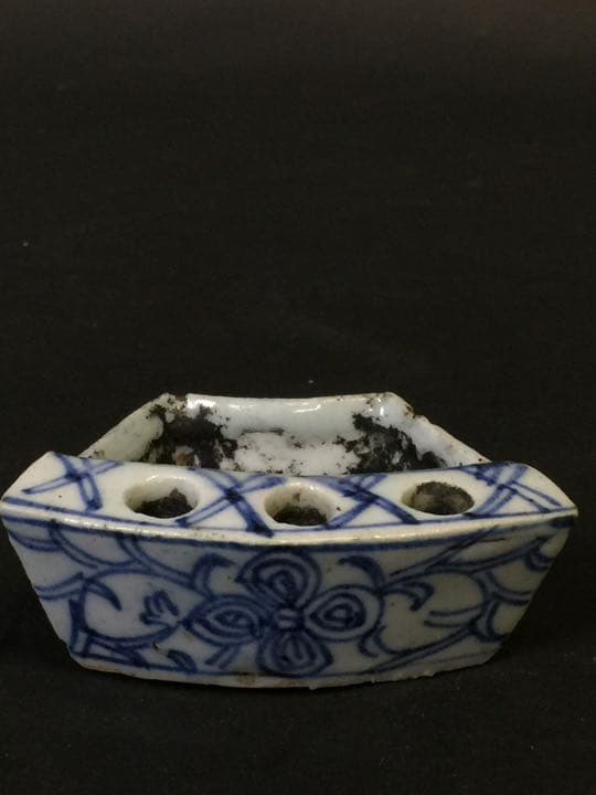 ペン立て墨壺 染付 清時代 古美術