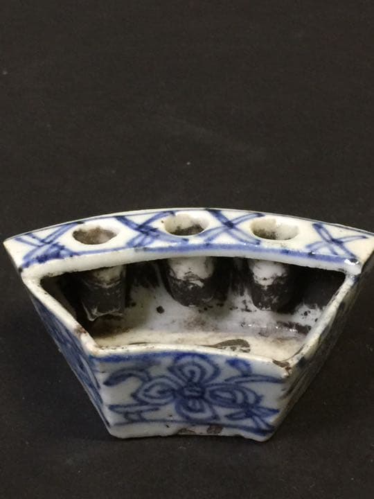 ペン立て墨壺 染付 清時代 古美術