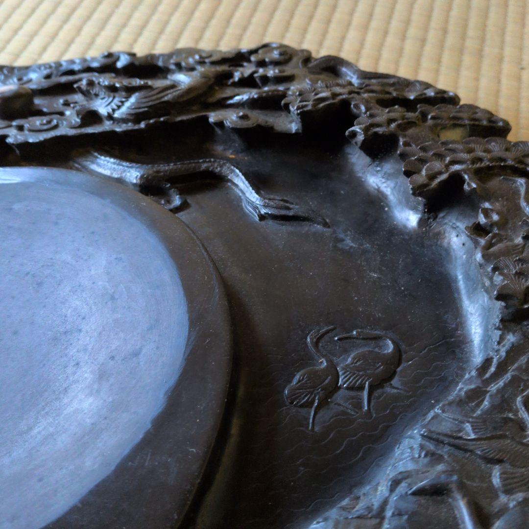特大硯　龍の彫刻