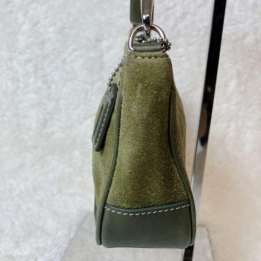 バッグ vintage coach suede shoulderbag green