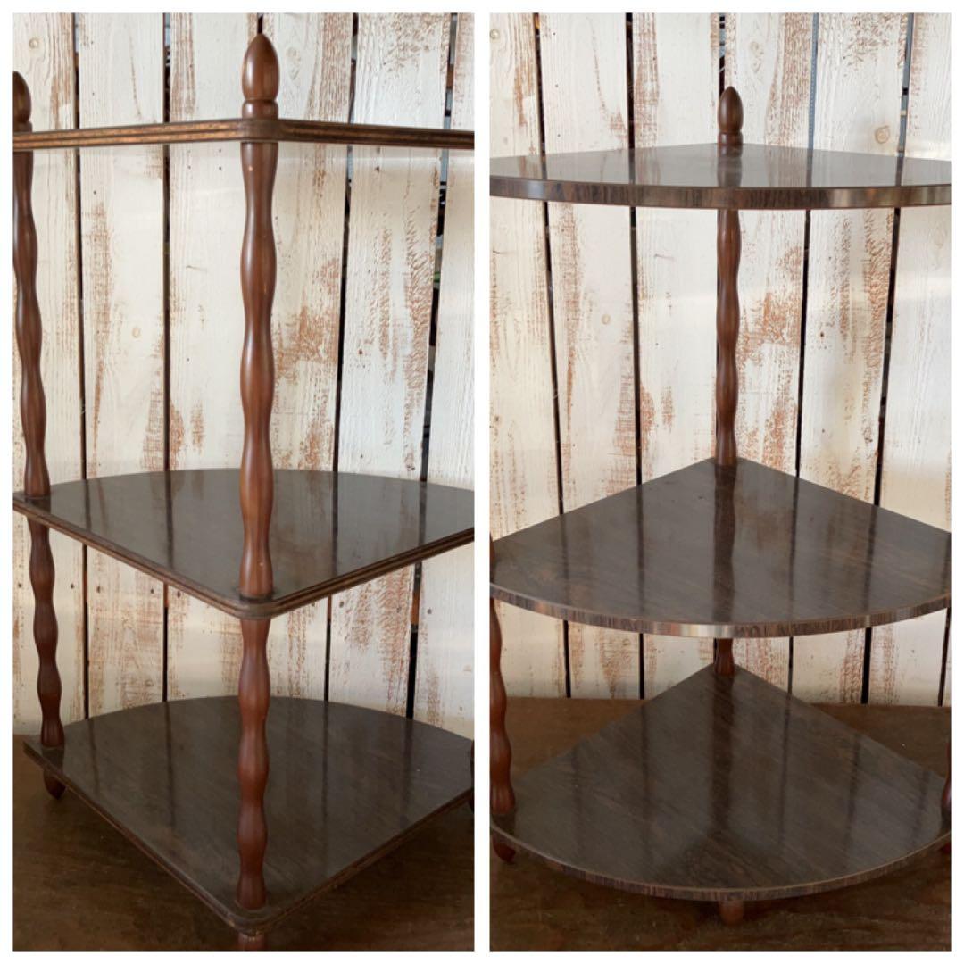 珍品‼️ ヴィンテージ　リバーシブル　コーナーラック ブラウン　＆　ホワイト