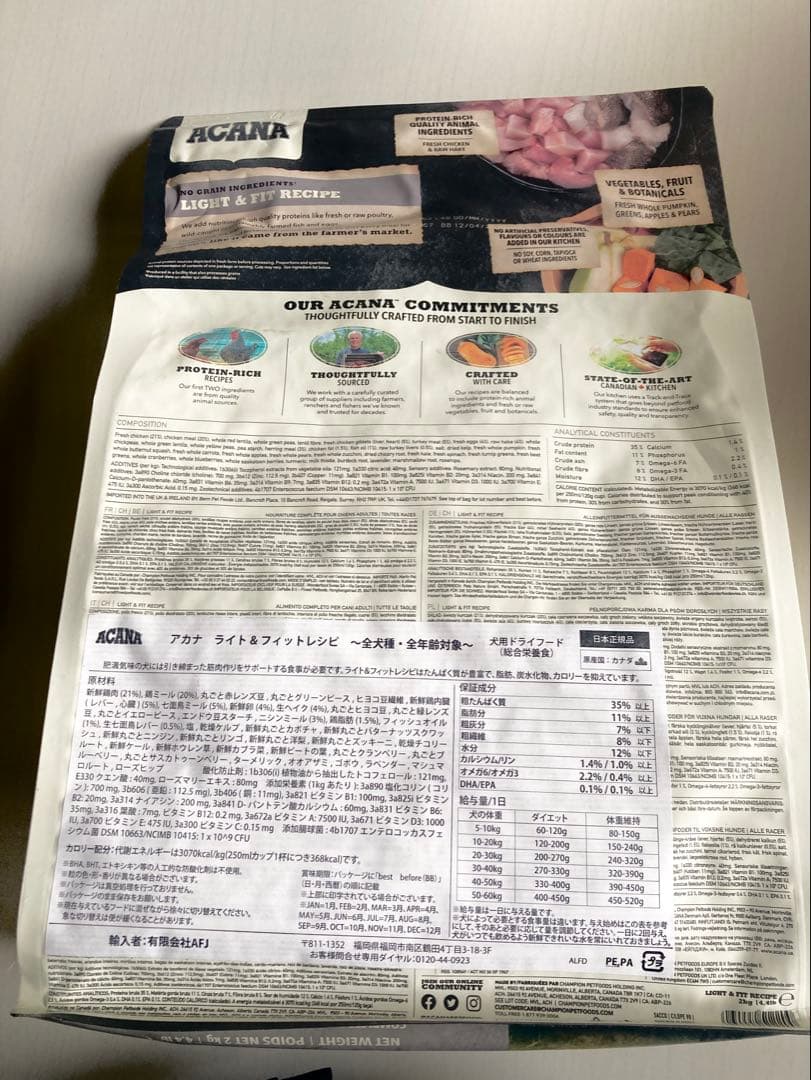 【新品】ACANA ライト＆フィットレシピ 2袋セット