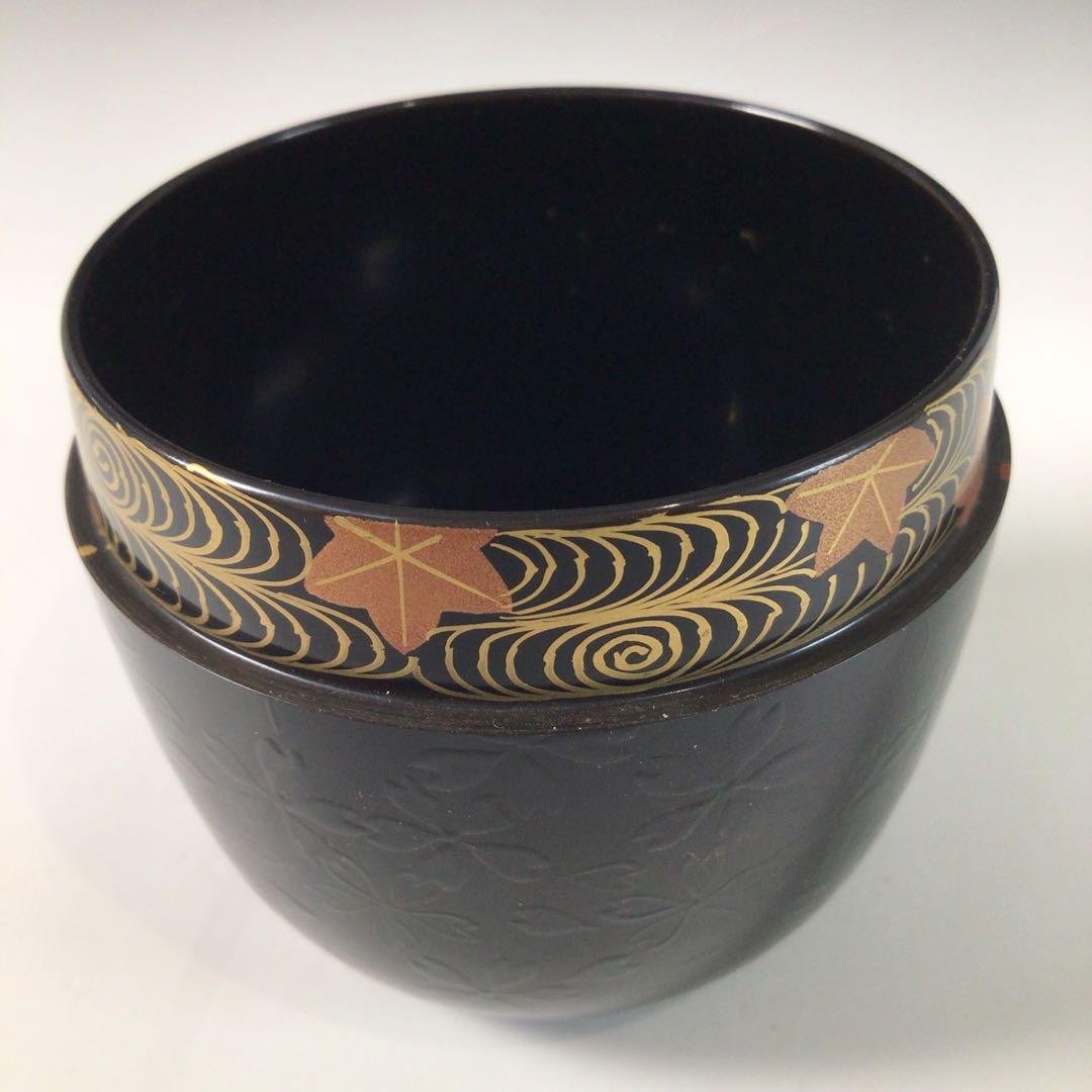 Ｒ８９３　棗　『漆匠　前端春斎作』『夜桜蒔絵』『中棗』　共箱　茶道具