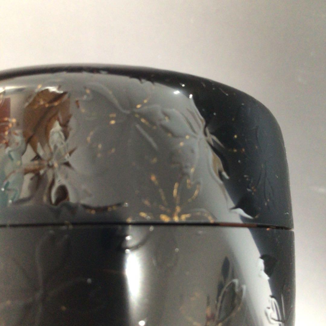 Ｒ８９３　棗　『漆匠　前端春斎作』『夜桜蒔絵』『中棗』　共箱　茶道具