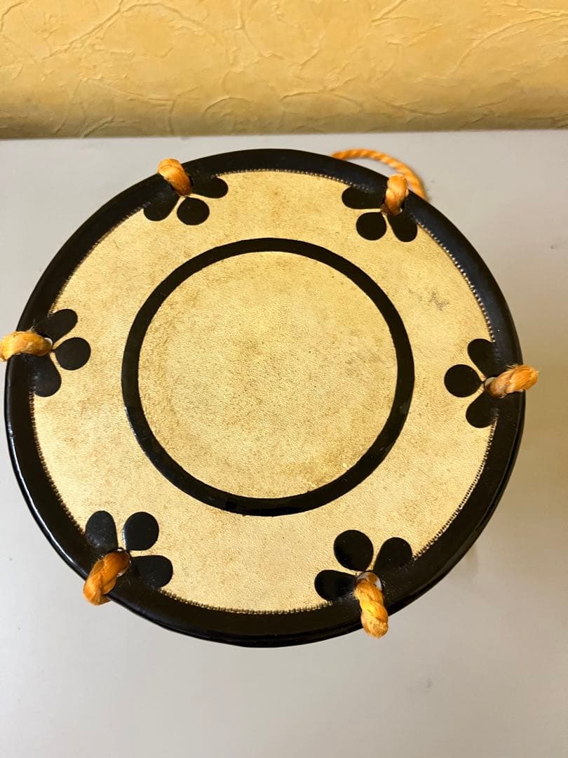 蒔絵締太鼓 漆塗り 和楽器 装飾用 インテリア 和風 小鼓 置物 漆塗り 金装飾