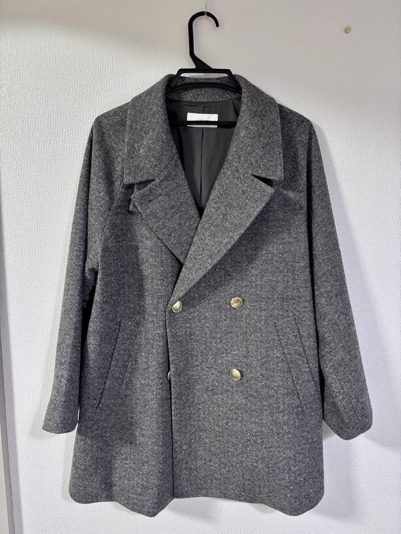 グローバルワーク：軽やかストレッチ襟2WAYミドルコート