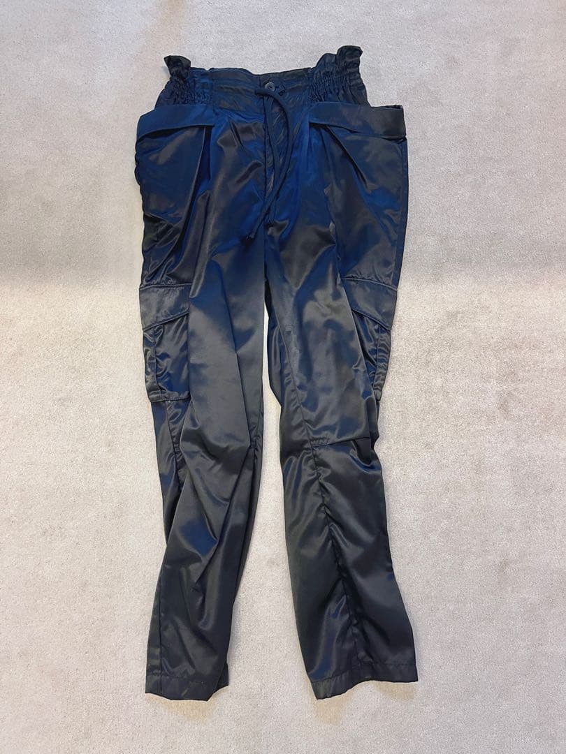 NOIR KEI NINOMIYA サテン　カーゴパンツ　ブラック　S