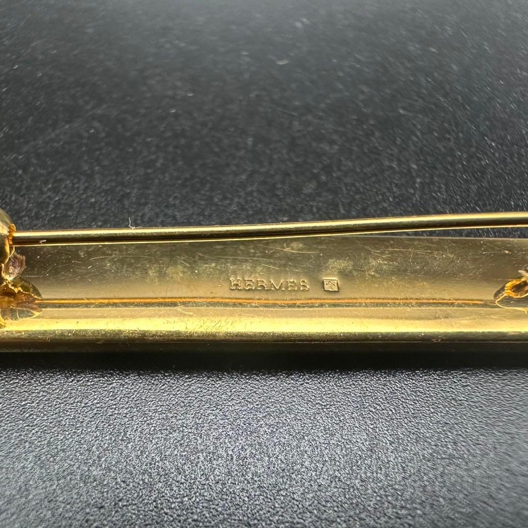 極美品✨　エルメス　ブローチ　エマイユ　七宝焼　ゴールド　1483