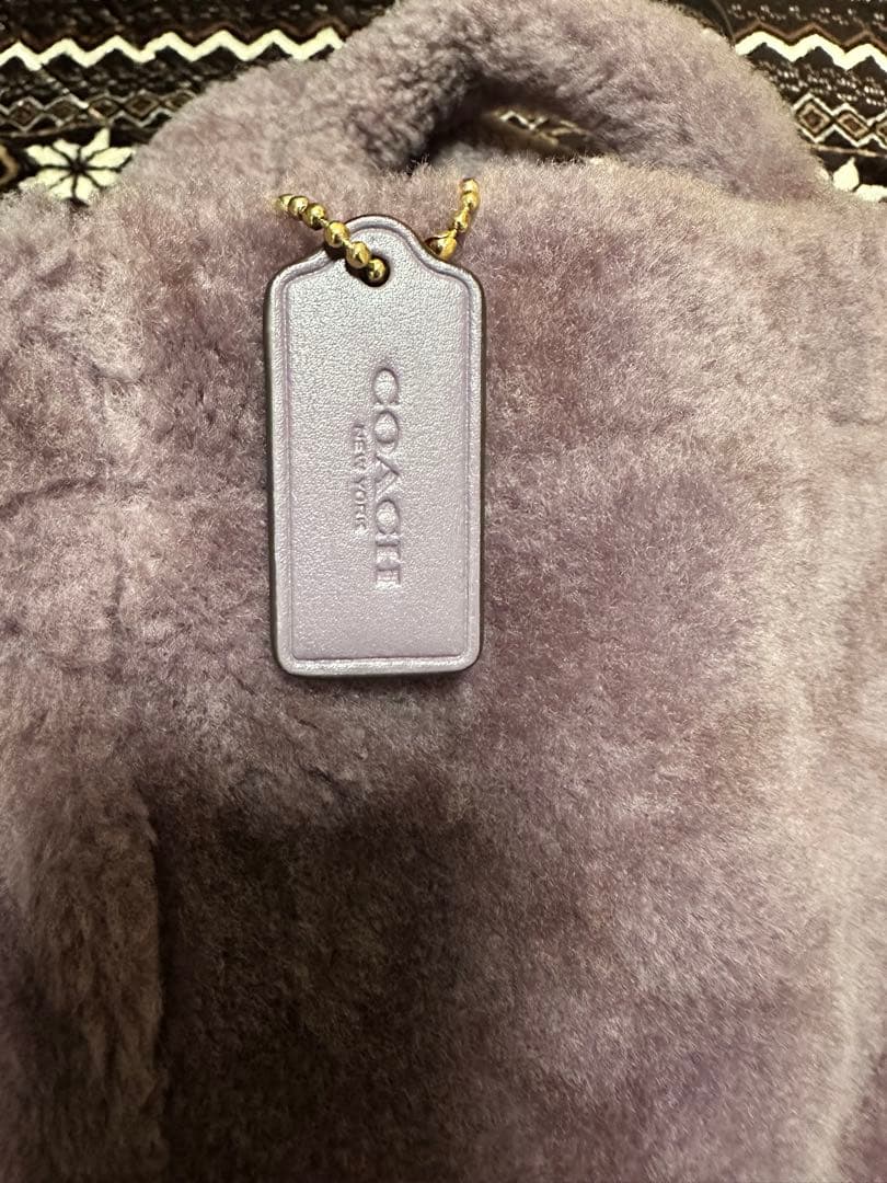 COACH ファーショルダーバッグ パープル