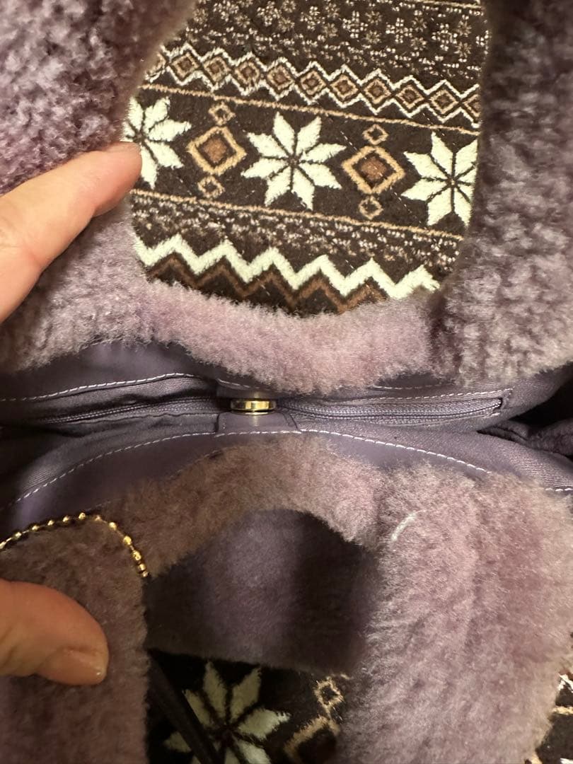 COACH ファーショルダーバッグ パープル