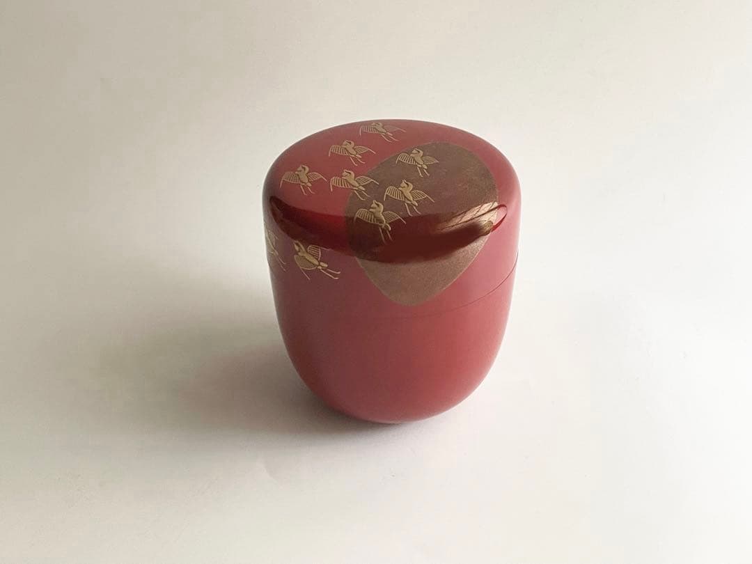 茶道具　三代　清石　川谷内正廣　月と千鳥棗　共箱