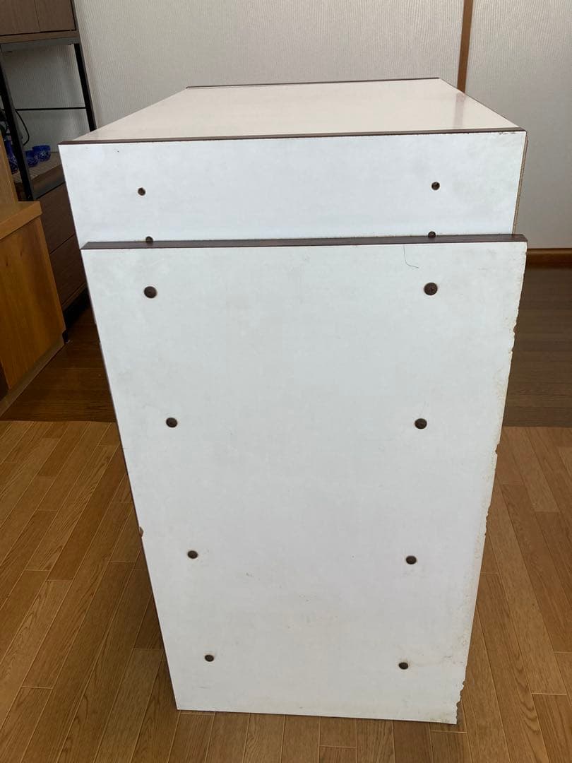 【重量級】オーディオラック ホワイトブラウン　レコード台