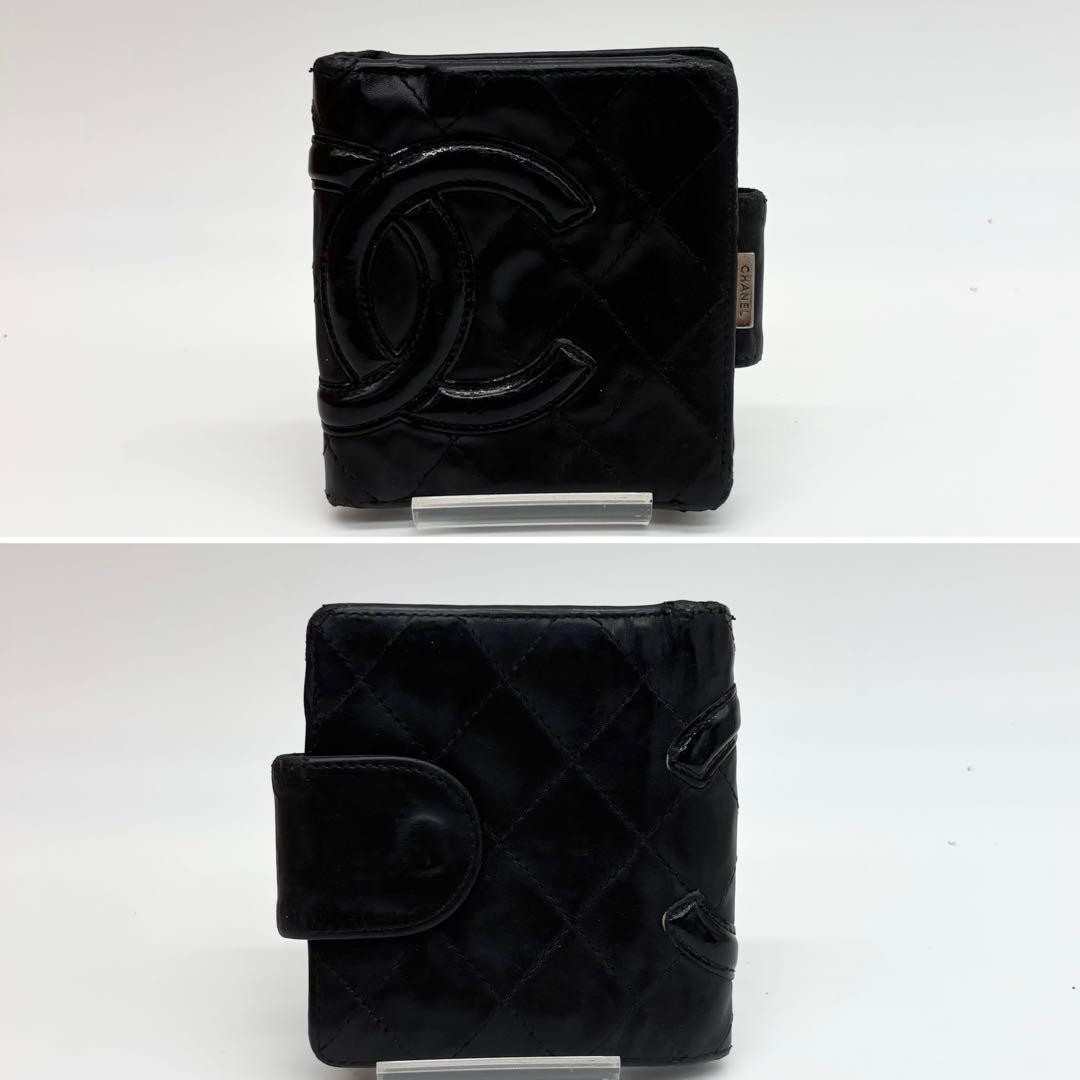 ✨超美品✨シャネル カンボンライン 二つ折財布 ガマ口 ココマーク ブラック