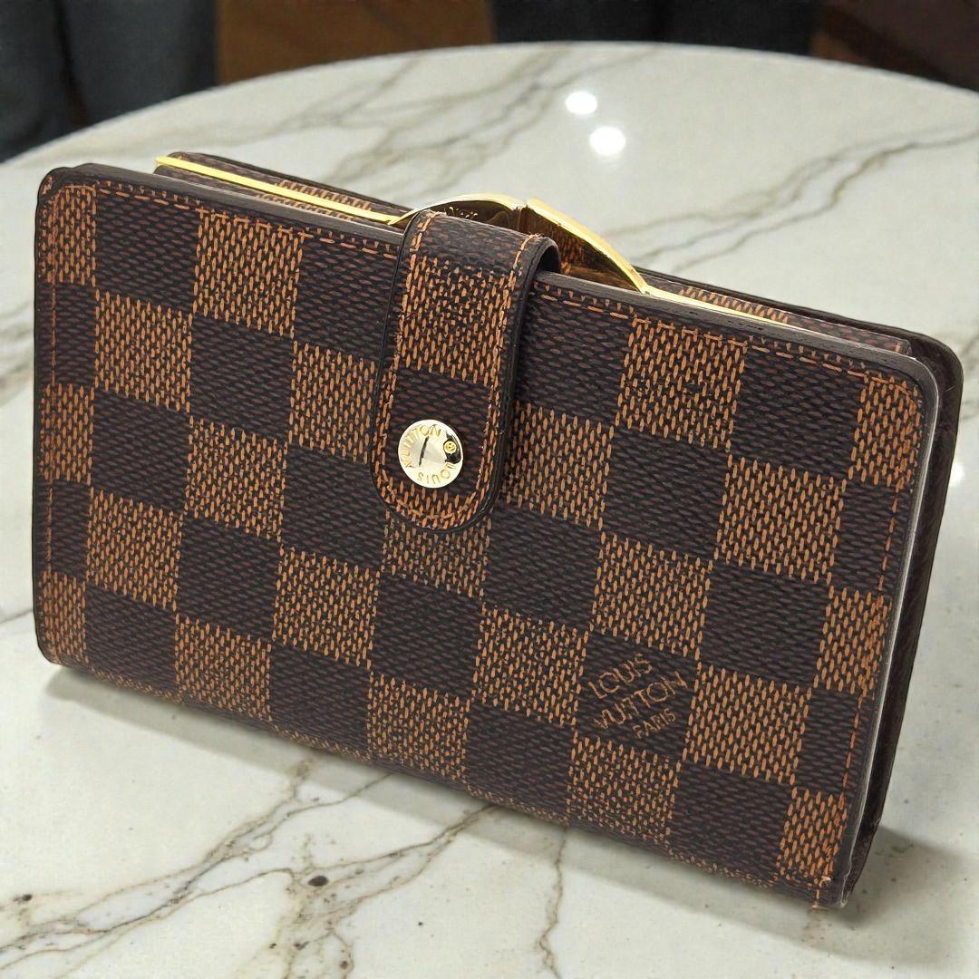 【新型】ルイヴィトン ポルトフォイユ ヴィエノワ ダミエ がま口 二つ折り財布