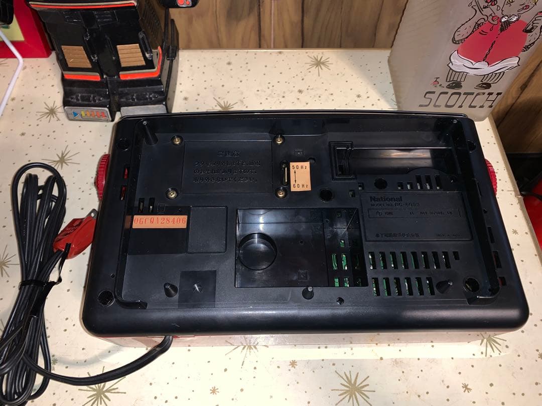 昭和レトロ　動作品　ナショナル　ラジオ付　パタパタ時計　スペースエイジ　イームズ