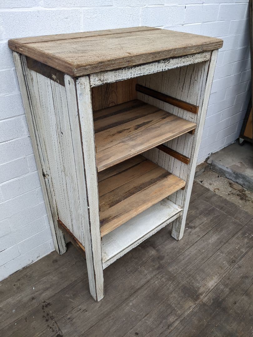 古材飾り棚　白