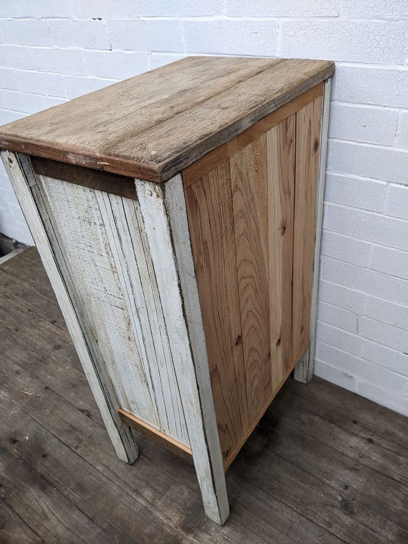 古材飾り棚　白