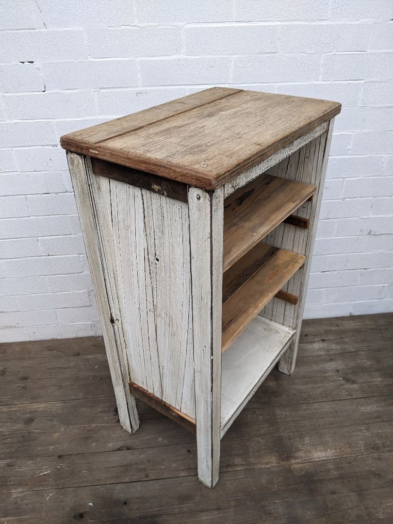 古材飾り棚　白