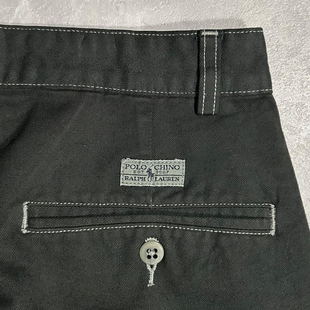 90s Ralph Lauren ポロチノ チノパン ブラック USA ワイド