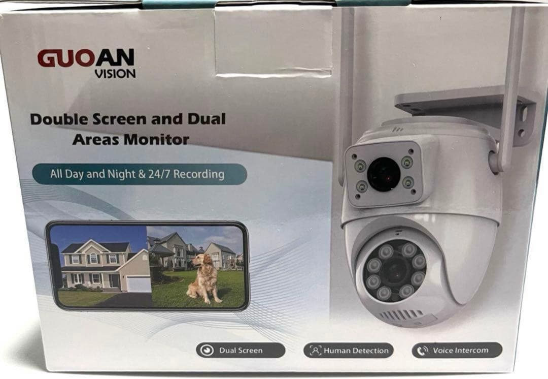 4K高画質‼️防犯カメラ　AI人体検知　遠隔監視　自動追尾　双方向音声　屋外　防水