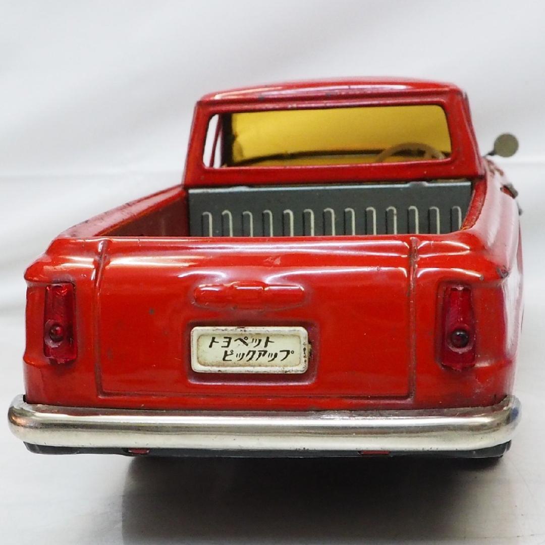 萬代屋【トヨペット マスターライン ピックアップ赤】tinブリキtoy箱無car