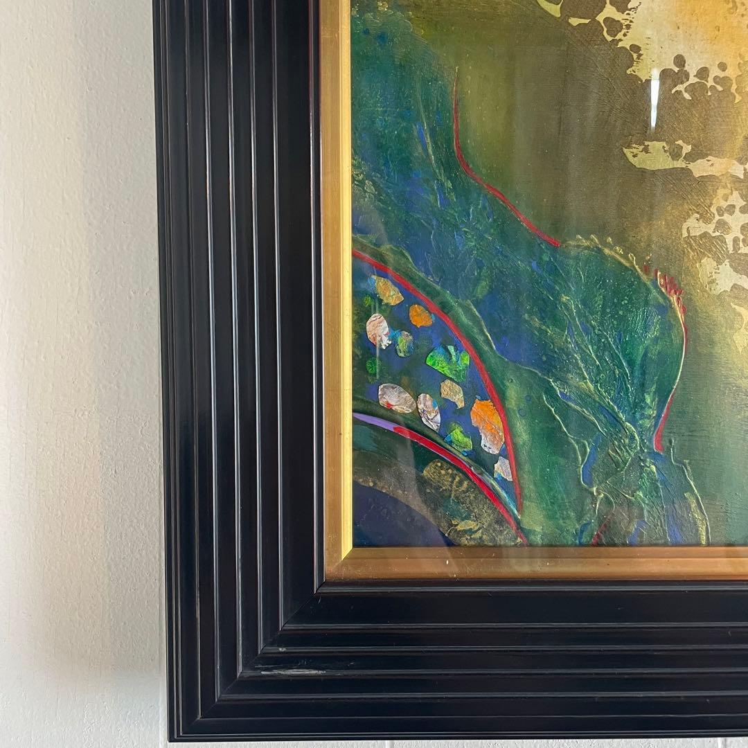 美術品 アート作品 抽象画　ゴールド　アンティーク雑貨　昭和レトロ　絵画　開運