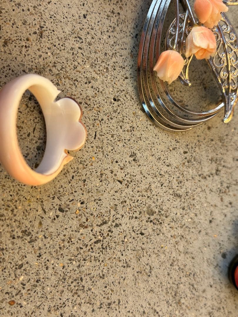 優*希様 ネックレス　リング　ブローチ　イヤリング　セット　珊瑚　さんご　サンゴ