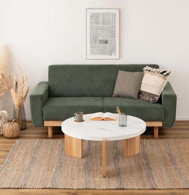 ローテーブル幅83cm 丸テーブル センターテーブル 石目調（1336）