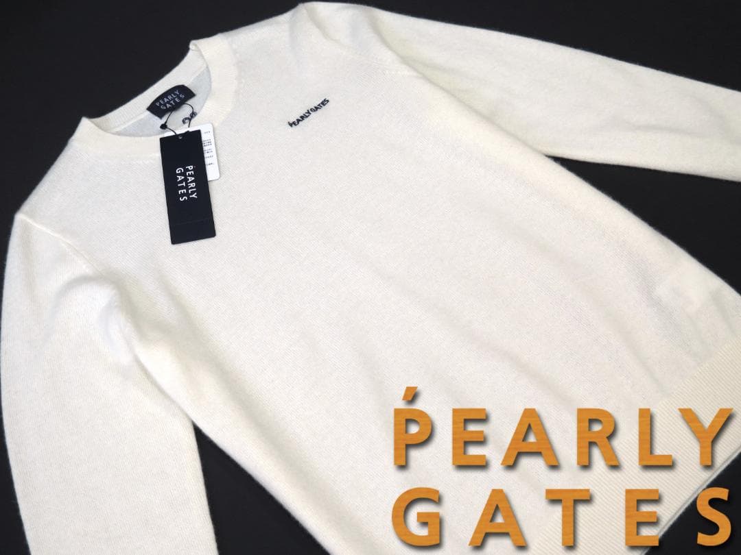 新品●パーリーゲイツ●フライングラビット ピュアカシミヤ　クルーネックセータ　L