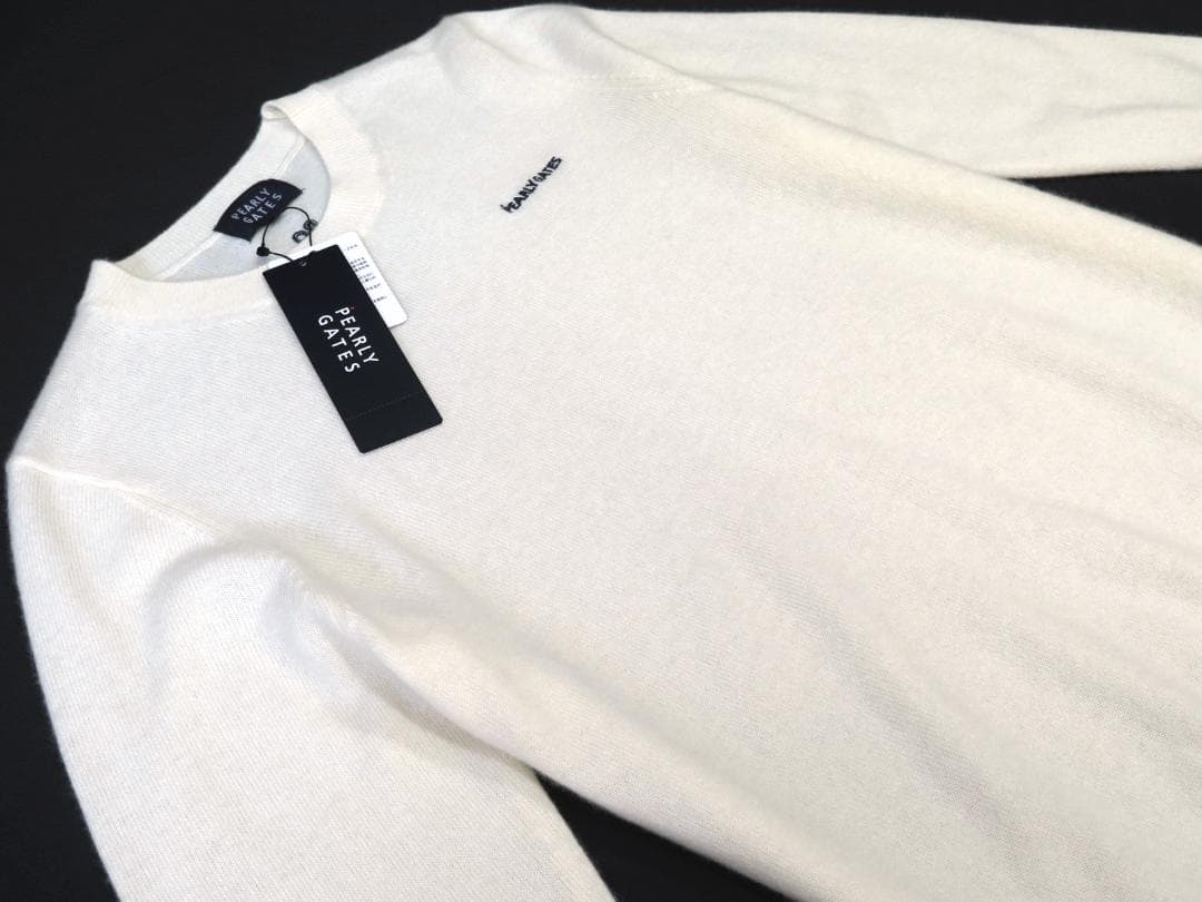 新品●パーリーゲイツ●フライングラビット ピュアカシミヤ　クルーネックセータ　L