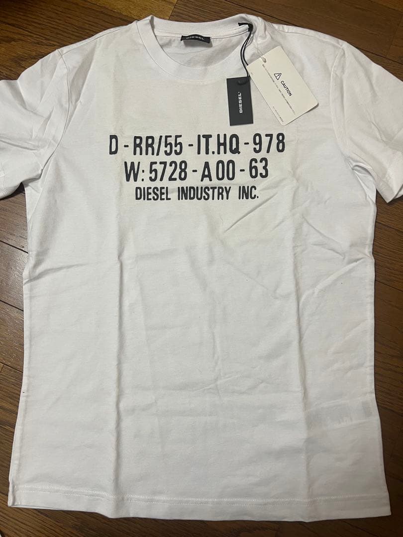 DIESEL プリント メンズTシャツ 970 ホワイトSサイズ【未使用品】